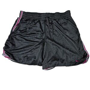 Nike Dri Fit Athletic Shorts Womens Size M Black Pink Stripe